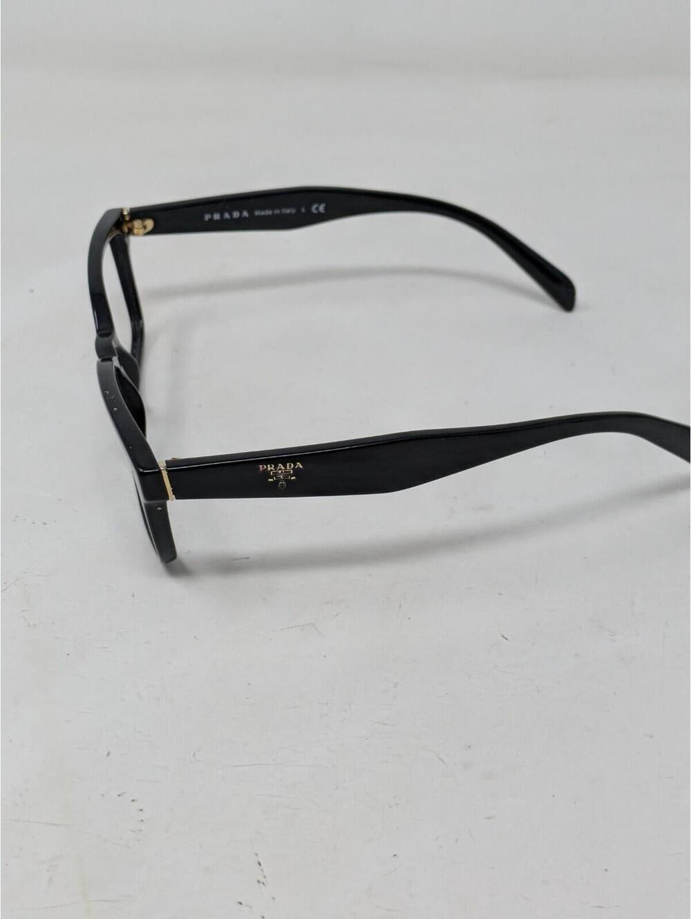 Prada Eyeglasses VPR 18T 1AB-1O1 Polished Black Square Frame Italy 53-16 140 - Picture 6 of 10
